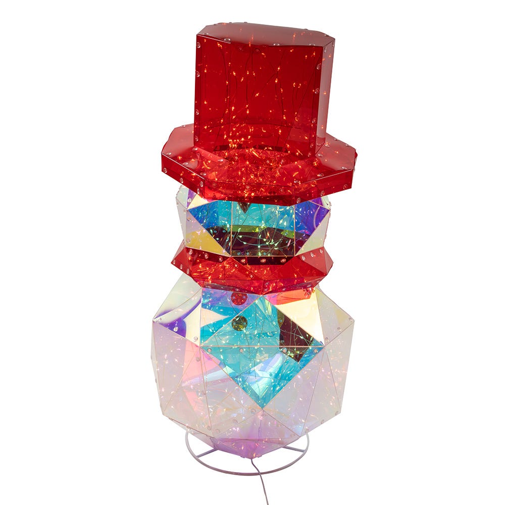 Kurt Adler 24-Inch 300-Light Warm White Fairy LED Iridescent Snowman